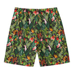 Tropical Patchwork Pattern Print Men's Swim Trunks