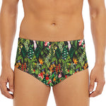 Tropical Patchwork Pattern Print Men's Triangle Swim Briefs