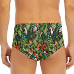 Tropical Patchwork Pattern Print Men's Triangle Swim Briefs