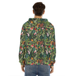 Tropical Patchwork Pattern Print Men's Velvet Pullover Hoodie