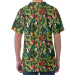 Tropical Patchwork Pattern Print Men's Velvet T-Shirt
