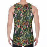 Tropical Patchwork Pattern Print Men's Velvet Tank Top