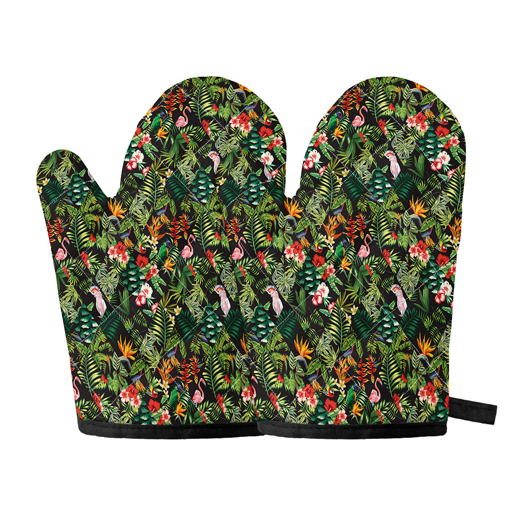 Tropical Patchwork Pattern Print Oven Mitts