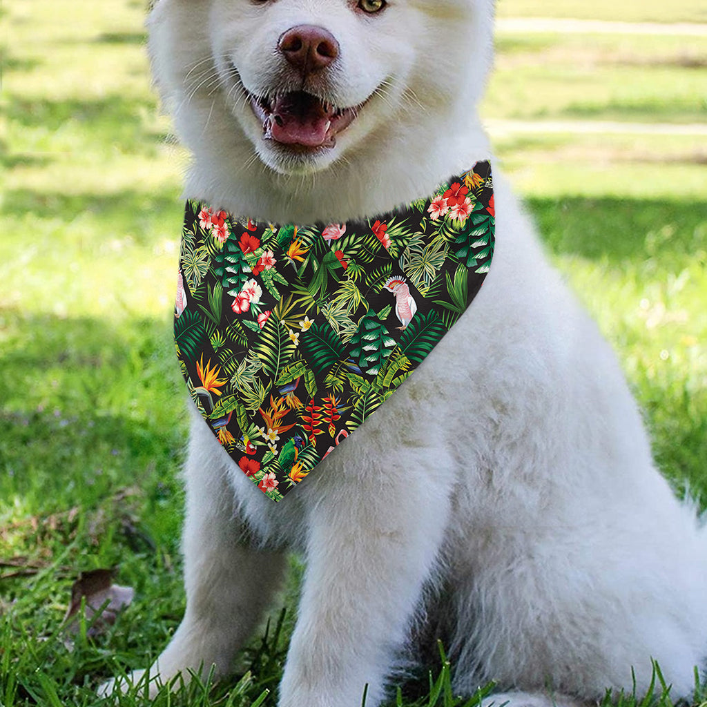 Tropical Patchwork Pattern Print Over The Collar Dog Bandana