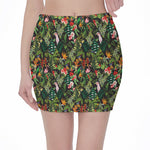 Tropical Patchwork Pattern Print Pencil Mini Skirt