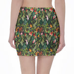 Tropical Patchwork Pattern Print Pencil Mini Skirt