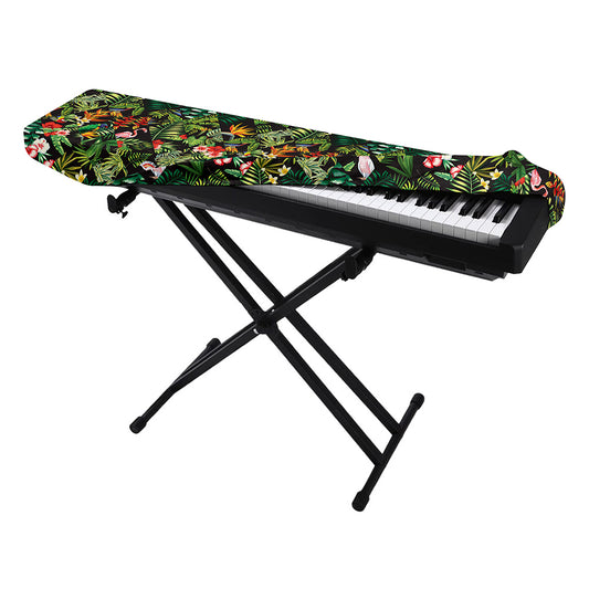 Tropical Patchwork Pattern Print Piano Keyboard Cover