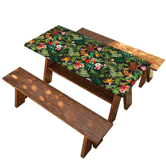 Tropical Patchwork Pattern Print Picnic Table Cover