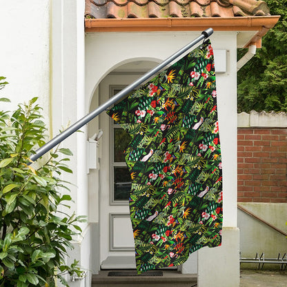 Tropical Patchwork Pattern Print Polyester Flag