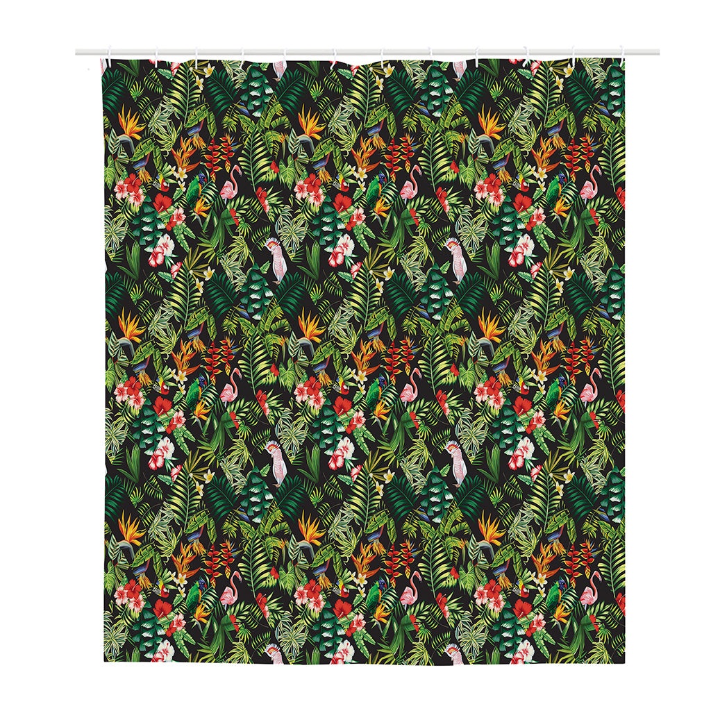 Tropical Patchwork Pattern Print Polyester Shower Curtain
