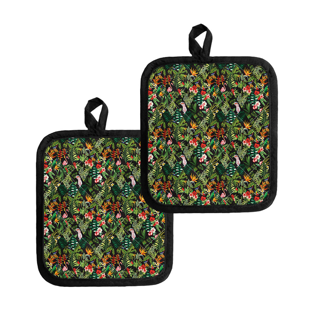 Tropical Patchwork Pattern Print Pot Holders