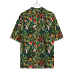 Tropical Patchwork Pattern Print Rayon Hawaiian Shirt