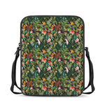 Tropical Patchwork Pattern Print Rectangular Crossbody Bag