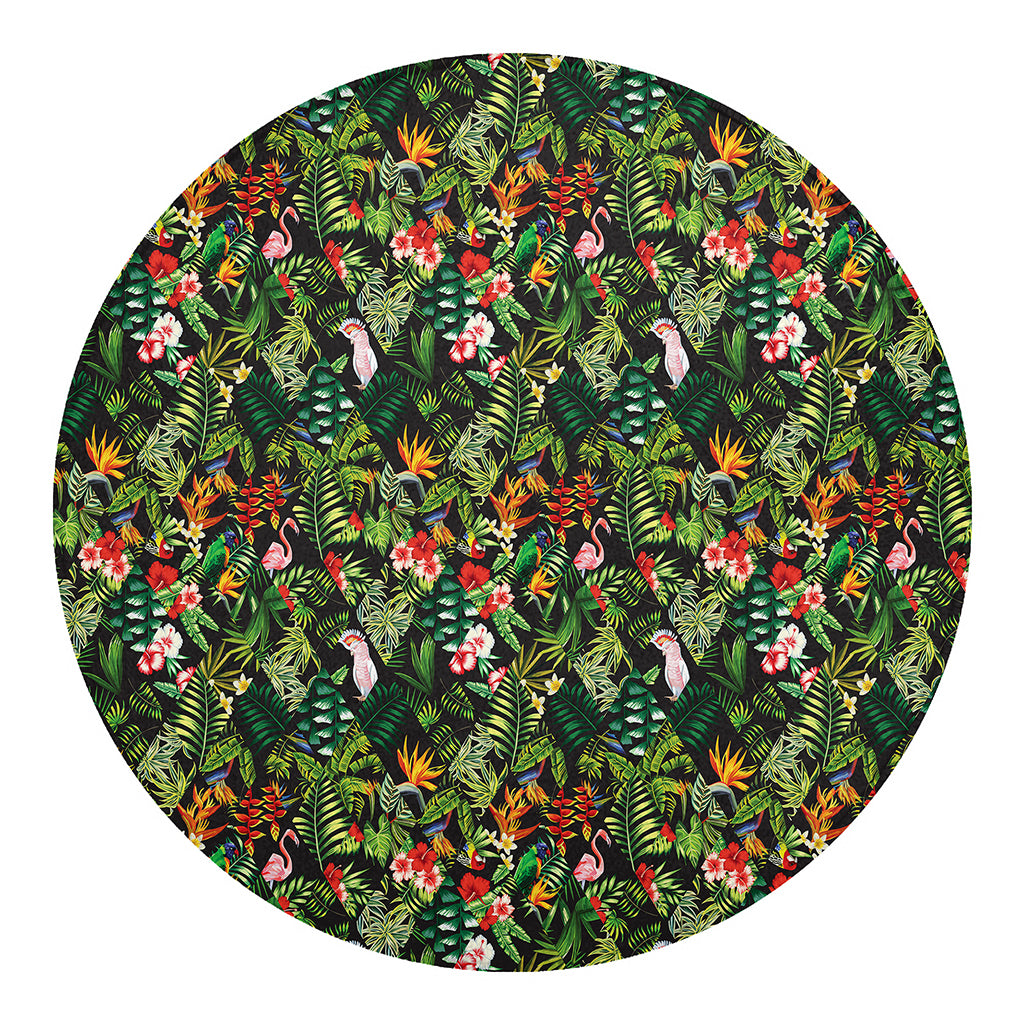 Tropical Patchwork Pattern Print Round Blanket