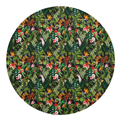 Tropical Patchwork Pattern Print Round Blanket