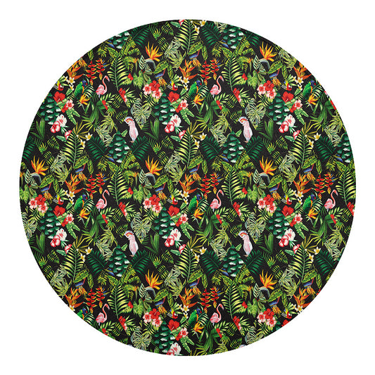 Tropical Patchwork Pattern Print Round Blanket