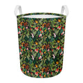 Tropical Patchwork Pattern Print Round Laundry Basket