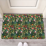 Tropical Patchwork Pattern Print Rubber Doormat