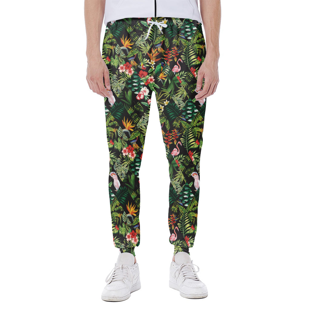 Tropical Patchwork Pattern Print Scuba Joggers