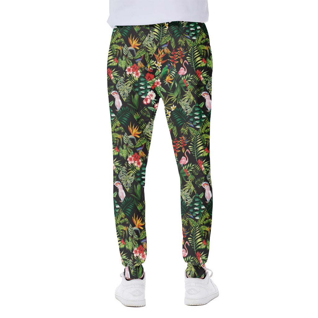 Tropical Patchwork Pattern Print Scuba Joggers