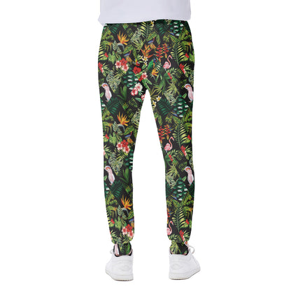 Tropical Patchwork Pattern Print Scuba Joggers
