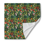 Tropical Patchwork Pattern Print Silk Bandana