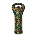Tropical Patchwork Pattern Print Single Neoprene Wine Tote