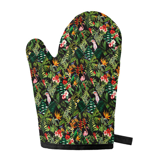 Tropical Patchwork Pattern Print Single Oven Mitt