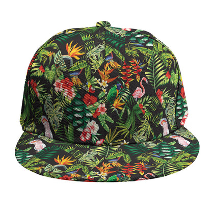 Tropical Patchwork Pattern Print Snapback Cap