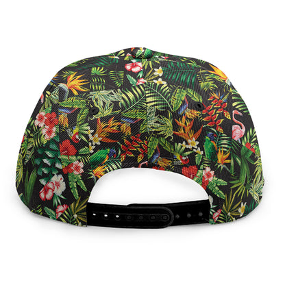 Tropical Patchwork Pattern Print Snapback Cap