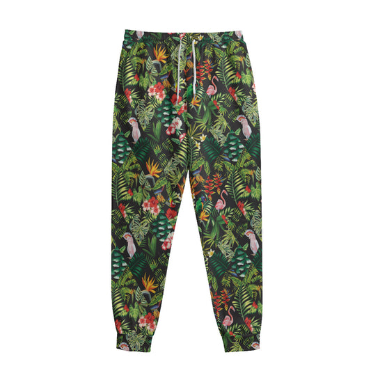 Tropical Patchwork Pattern Print Sweatpants