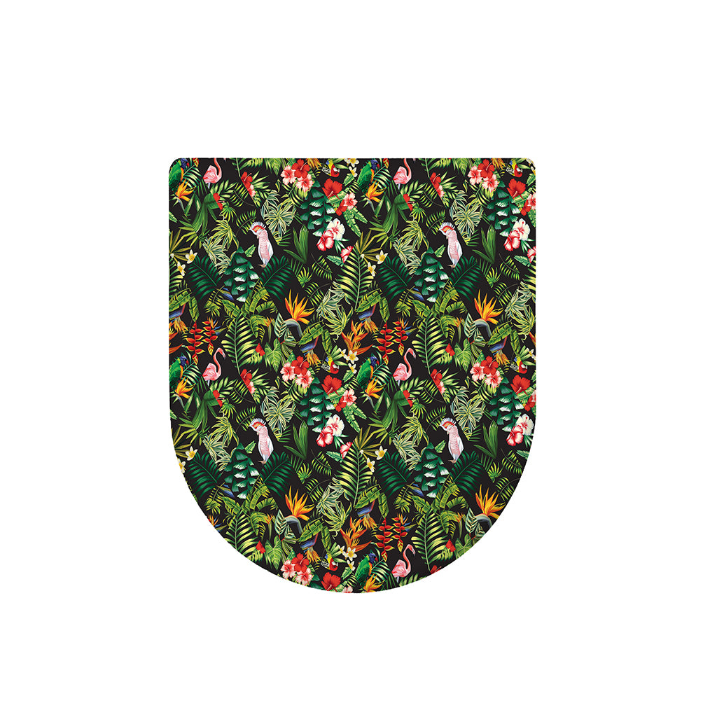 Tropical Patchwork Pattern Print Toilet Lid Cover
