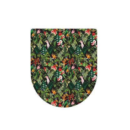 Tropical Patchwork Pattern Print Toilet Lid Cover