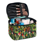 Tropical Patchwork Pattern Print Travel Makeup Bag