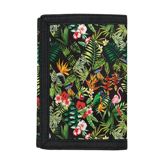 Tropical Patchwork Pattern Print Trifold Wallet