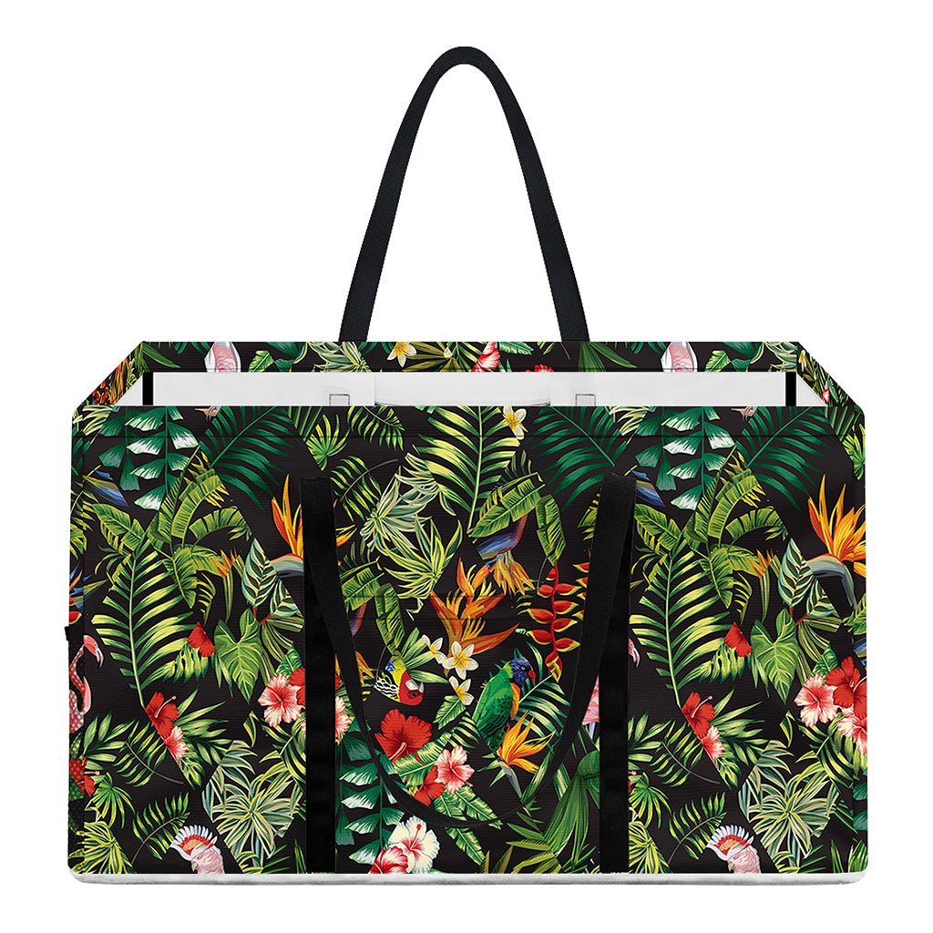 Tropical Patchwork Pattern Print Utility Tote Bag