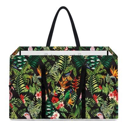 Tropical Patchwork Pattern Print Utility Tote Bag