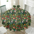Tropical Patchwork Pattern Print Waterproof Round Tablecloth