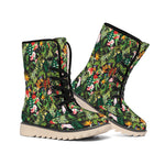 Tropical Patchwork Pattern Print Winter Boots