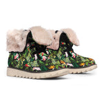 Tropical Patchwork Pattern Print Winter Boots