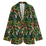 Tropical Patchwork Pattern Print Women's Blazer
