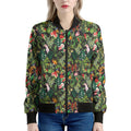 Tropical Patchwork Pattern Print Women's Bomber Jacket