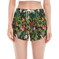 Tropical Patchwork Pattern Print Women's Split Running Shorts