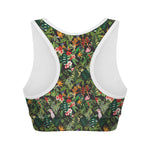 Tropical Patchwork Pattern Print Women's Sports Bra