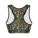 Tropical Patchwork Pattern Print Women's Sports Bra