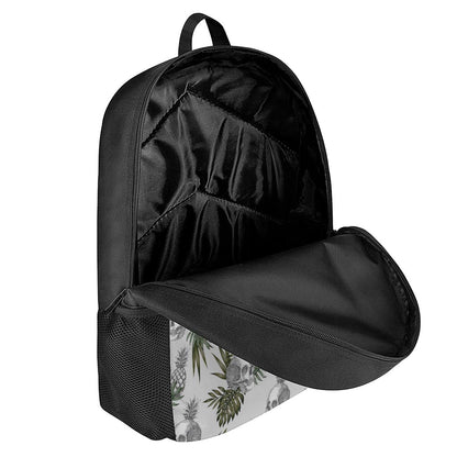 Tropical Pineapple Skull Pattern Print 17 Inch Backpack