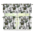 Tropical Pineapple Skull Pattern Print 3 Piece Kitchen Curtains