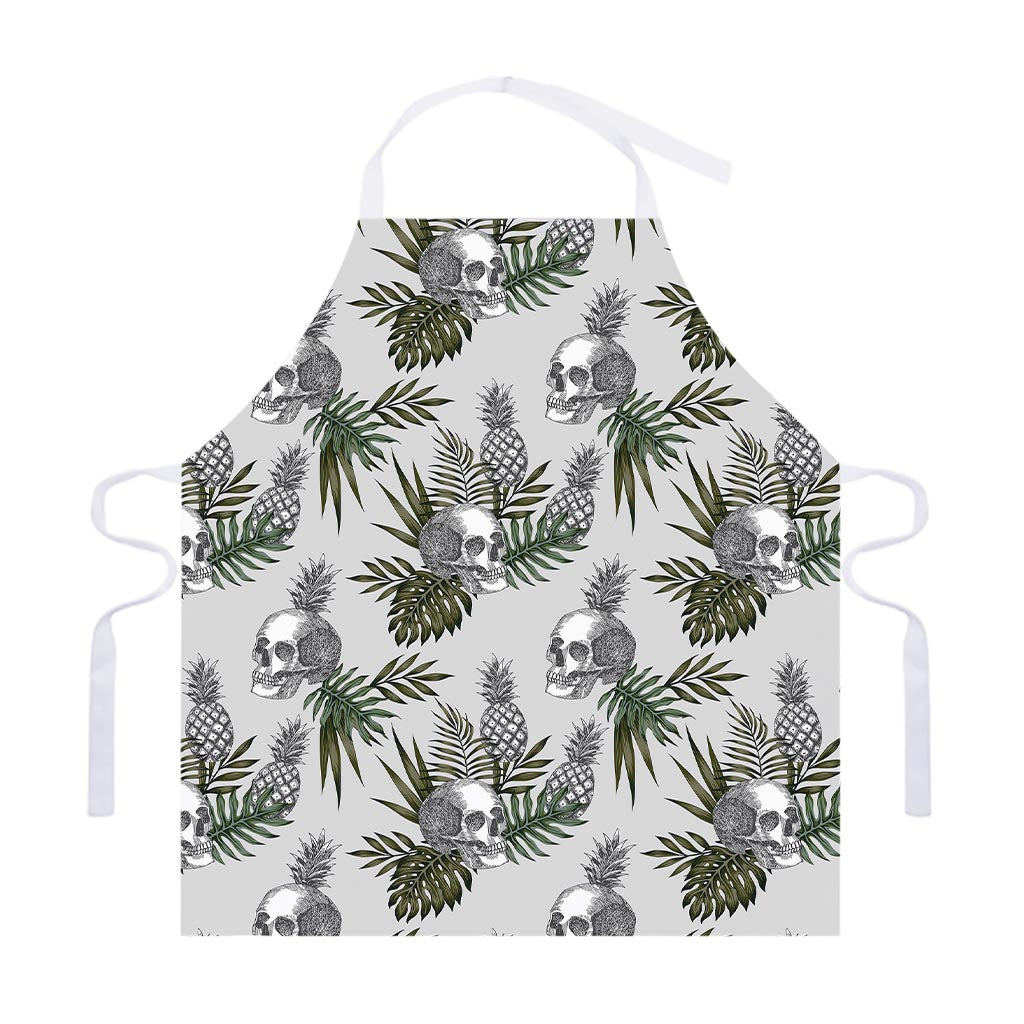 Tropical Pineapple Skull Pattern Print Adjustable Apron