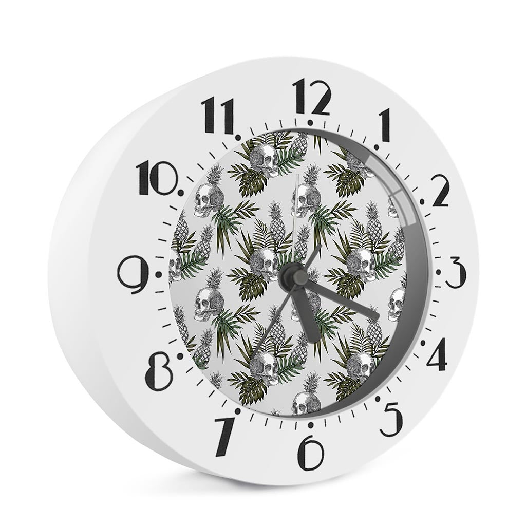 Tropical Pineapple Skull Pattern Print Alarm Clock