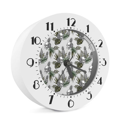 Tropical Pineapple Skull Pattern Print Alarm Clock